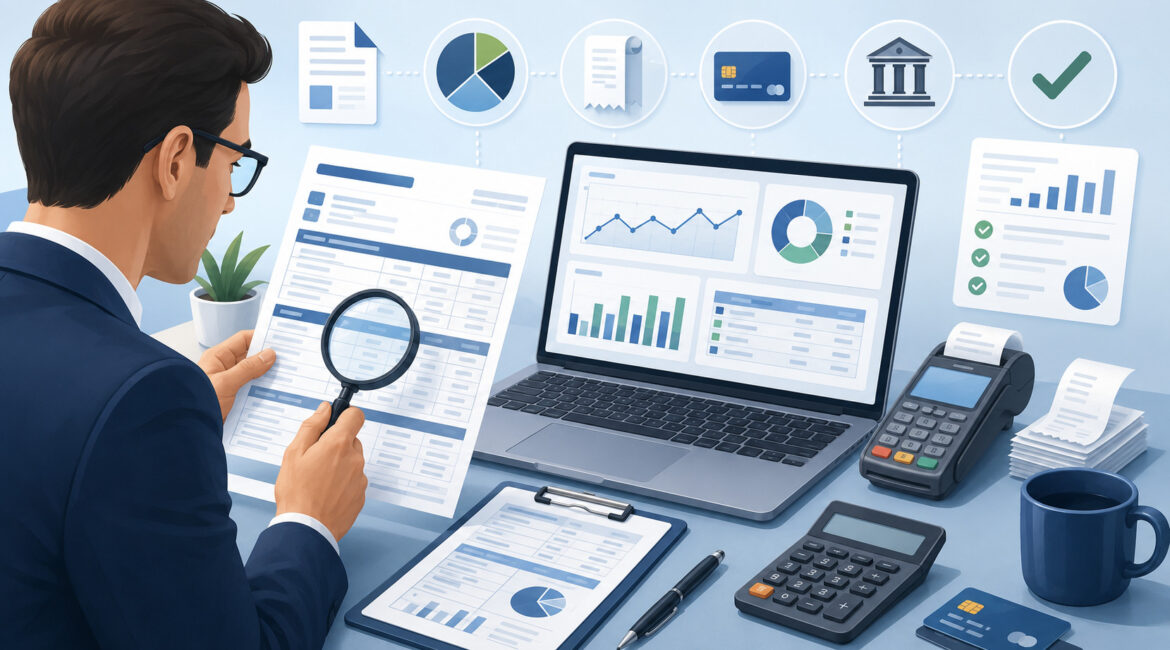 Reading merchant processing statements illustration