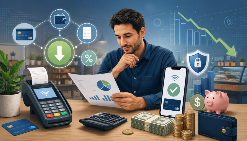 Payment processing cost reduction illustration