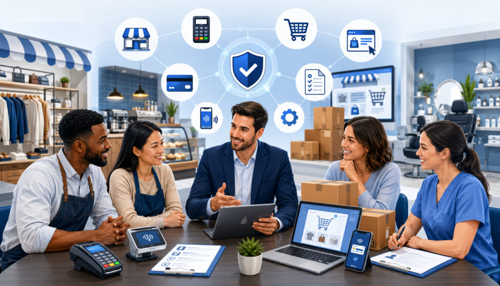 Merchant account setup for different business types