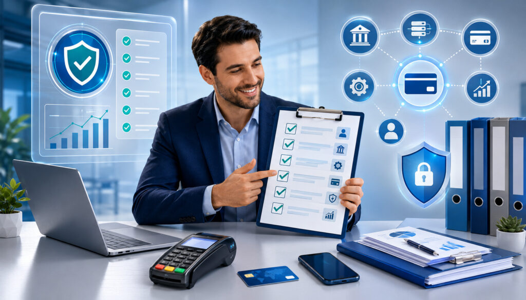 Post-approval merchant account checklist illustration